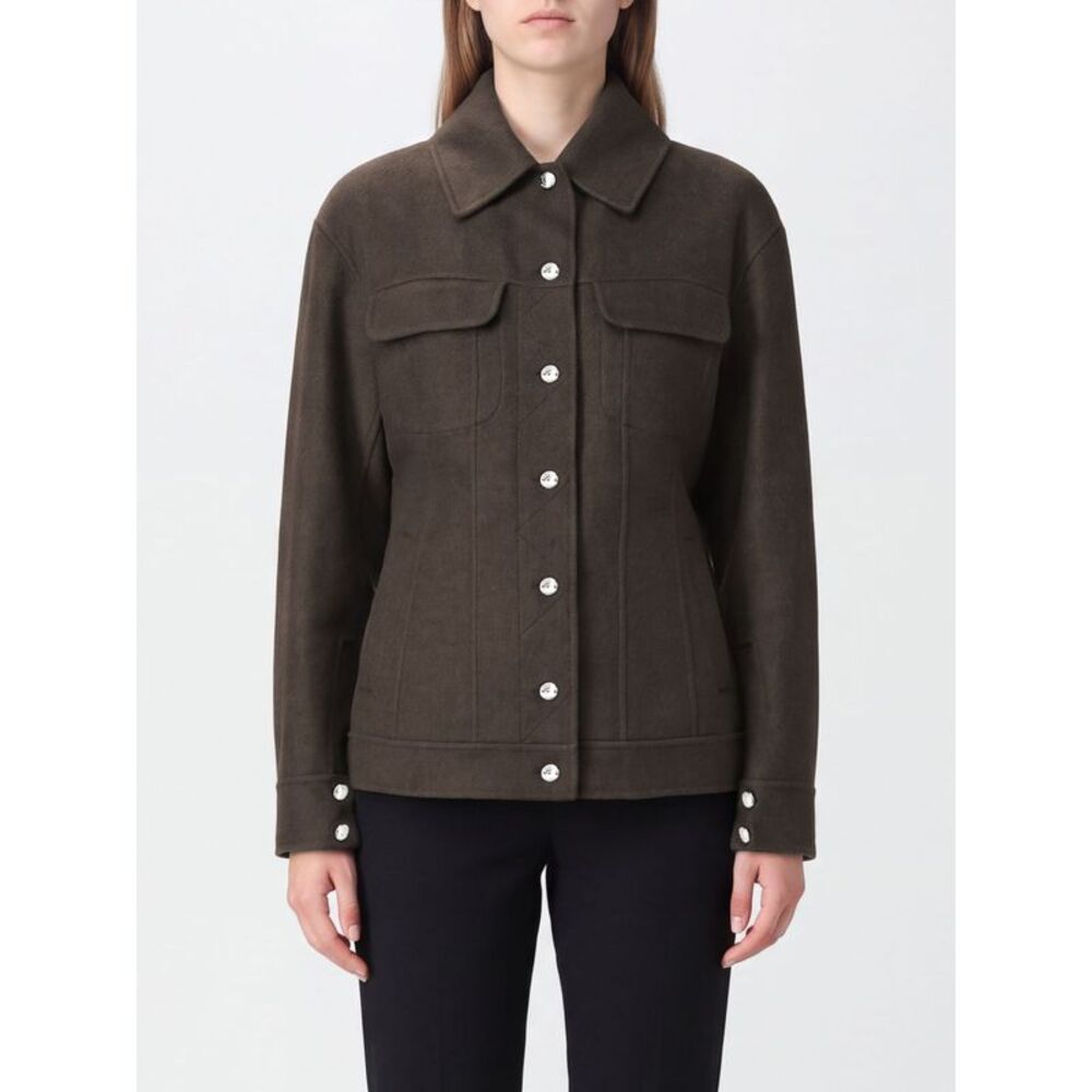 Sportmax Women Sportmax Slim Fit Wool Shirt Jacket With Flap Pockets
